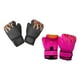 thumbnail image 4 of Guantes de boxeo para niñas y niños, 2 pares de guantes de boxeo de entrenamiento para niños, guantes de sparring rosa y negro, 4 of 9