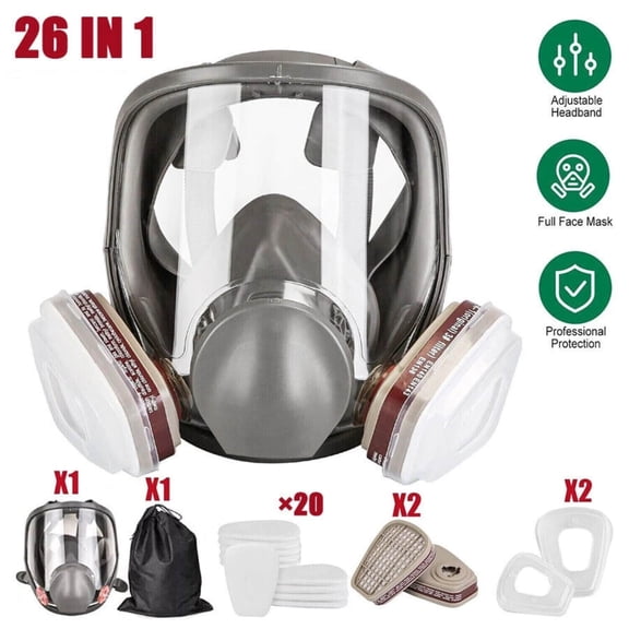 Full Face Respirator Mask Reusable for Gas Painting Welding Sanding Cutting and Automobile Spraying Protection