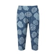 thumbnail image 4 of Women's High Waist Print Capri Leggings, 3/4 Length Stretchy Pants with Pockets for Summer Casual Yoga Daily Wear, 4 of 6
