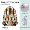 thumbnail image 4 of Basketball and Lightning White Pattern Backpack for School, Cute School Bag with Adjustable Shoulder Straps and Padded Back, 15.3"x11"x7.1", 4 of 4