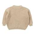 thumbnail image 1 of Douhoow Unisex Toddler Solid Sweater Winter Soft Long Sleeve Knitted Pullover, 1 of 8