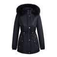 thumbnail image 2 of VEKDONE Womens Parka Coat Winter Thicken Puffer Jacket with Faux Fur Hood Long Sleeve Zip Up Detachable Hooded Jackets Thermal Outerwear with Pockets, 2 of 4