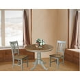 thumbnail image 5 of 36" Round Solid Wood Extension Dining Table With 2 San Remo Chairs in Distressed Hickory/Stone by International Concepts, 5 of 6