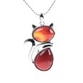 thumbnail image 1 of Colliers Pendentifs en Pierre Naturelle pour Femmes Perles en Forme de Chat Chaîne Bijoux, 1 of 6