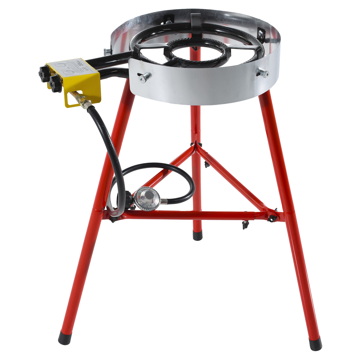 Ringg Chef Series Compact Outdoor Propane Flat Top Cooking Kit, 18-in. Enameled Steel Pan, Dual Burner & Stand for Camping and Backyards