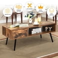thumbnail image 5 of Gymax Retro Coffee Table Mid Century Modern Living Room Furniture w/Open Storage Shelf, 5 of 10