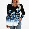 thumbnail image 2 of Enjoytime Womens Flower Printed Blouses Long Sleeve Crewneck Pullover Shirts Tops Loose Fit Casual Women Fall Winter Clothes Trendy 2025, 2 of 5