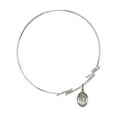 thumbnail image 2 of 8 inch Round Double Loop Bangle Bracelet w/ St. Felicity in Sterling Silver, 2 of 3