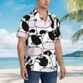 thumbnail image 5 of Balery Cute Animal with Cow Print Men's Hawaiian Shirts Short Sleeve Beach Shirt Relaxed Fit Vacation Button Down Shirts-Large, 5 of 9