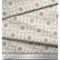 thumbnail image 2 of Soimoi White Georgette Viscose Fabric Mandala Geometric Printed Fabric 1 Yard 42 Inch Wide, 2 of 5