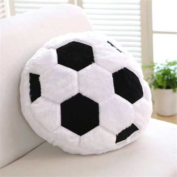Coussin Décoratif Sportif en Forme de Soccer de 45 cm - Coussin Peluche Rembourré pour les Fans de Soccer, Basketball, Baseball et Soccer Américain (Décor d'Équipe)