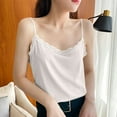 thumbnail image 2 of Camisole Tops for Women, Women's Low Cut Lace Trim Cami Tank Top Loose Spaghetti Strap Camisole Summer Going Out Office Shirts, 2 of 4