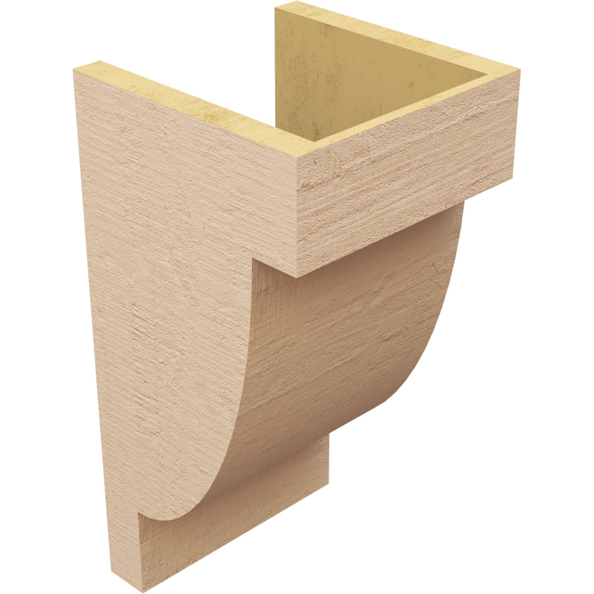 9"W x 9"D x 18"H Wide Alpine Rough Cedar Woodgrain TimberThane Corbel, Primed Tan