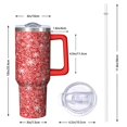 thumbnail image 3 of Double Wall 40oz Tumbler Gift - Festive Stainless Steel w/Reindeer Pattern, Leakproof w/Handle & Straw, 3 of 5