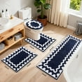 thumbnail image 2 of Findosom 4-Piece Bathroom Rugs Set,Non Slip Absorbent Bath Mat,Machine Washable Microfiber Quick Dry Bath Rug for Bathroom Bedroom Kitchen Shower Tub,Navy, 2 of 7
