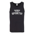 thumbnail image 2 of Wild Bobby YAY SPORTS! Sports Men Graphic Tank Top, Black, Small, 2 of 5