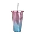 thumbnail image 1 of Yuarrent Taza de agua con botellas de paja para niños y adultos, tetera de viaje para senderismo, taza de café y bebida de acero inoxidable, vajilla Utensilios de cocina Azul morado Yuarrent HA066249-01, 1 of 6
