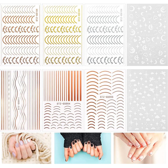 Autocollants Nail Art, 8 Feuilles Autocollants Pour Ongles Pour Nail Art De Bricolage, Autocollants Pour Nail Art Dcor Ont De Nombreux Modles-ligne/li