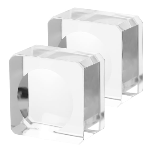 OUNONA 2-Pack Glass Pedestal Display Stands for Crystal Decor, Elegant and Simple Style Holders for Home Decoration