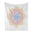 thumbnail image 1 of Rainbow Mandala Soft Flannel Fleece Throw Blanket, Blossoming Flower Design Middle Ornament Elements, Cozy Plush for Indoor and Outdoor Use, 60" x 80", Multicolor, by Ambesonne, 1 of 6