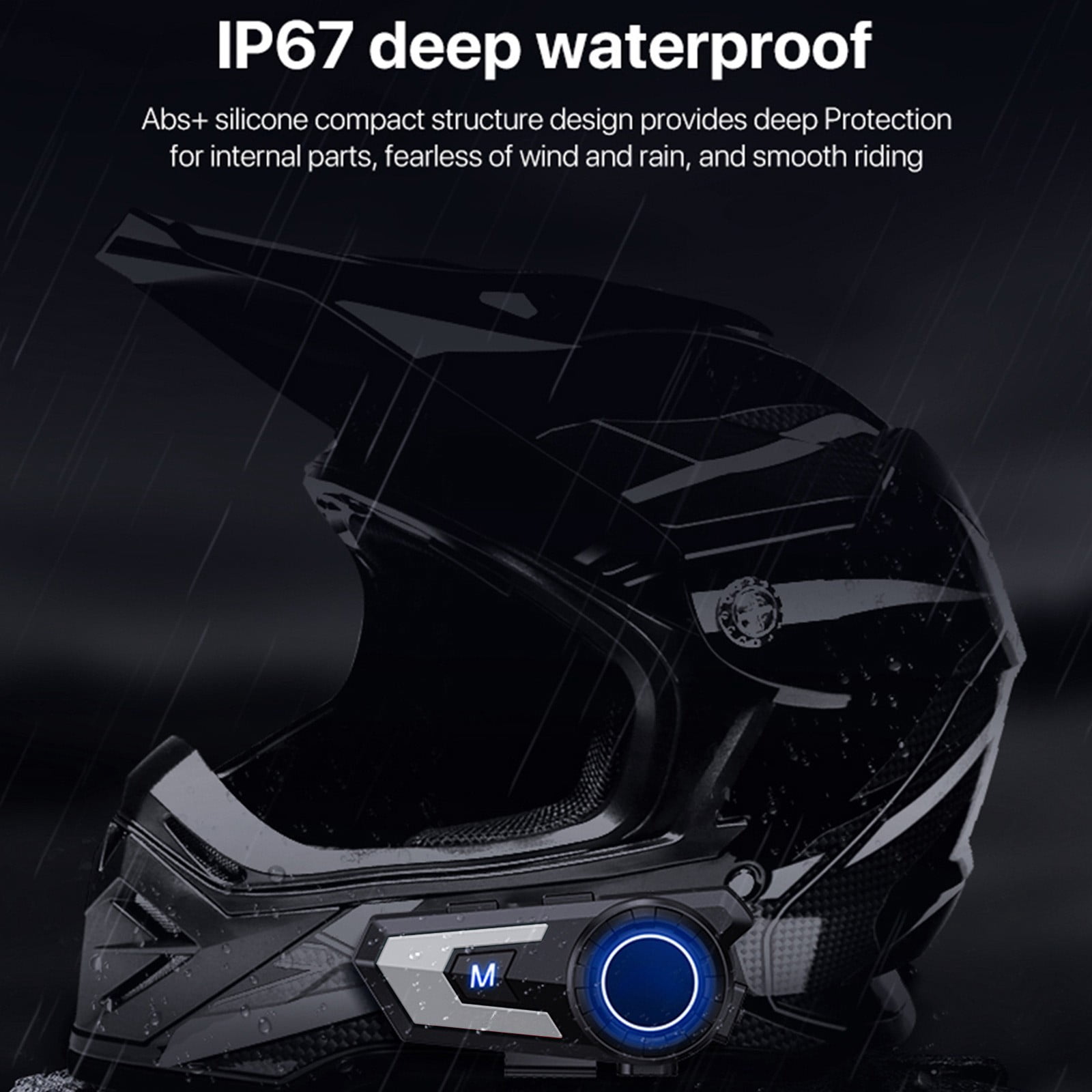 Qholemyo Motorcycle Helmet Bluetooth 5.0 Headphones Intelligent Noise Reduction Long Distance Wireless Earphones