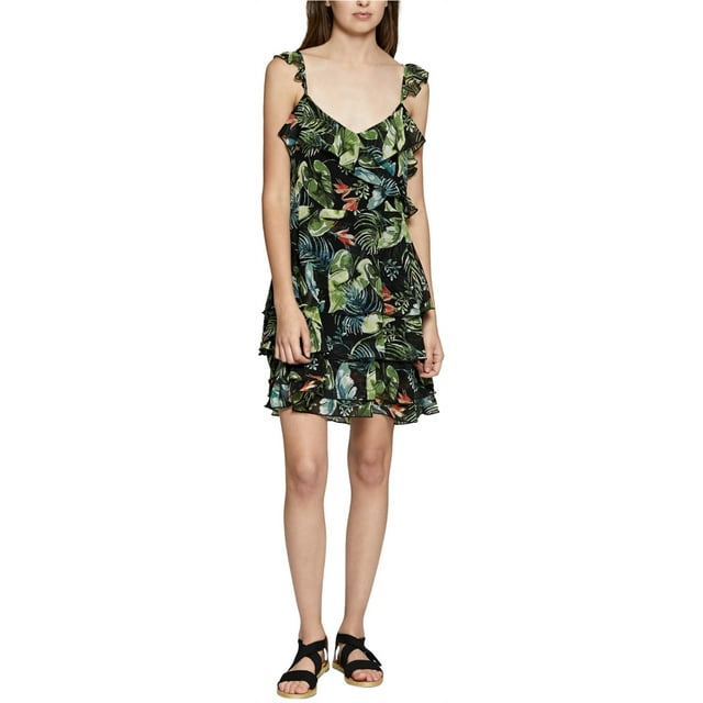 Sanctuary Clothing Robe Courte à Fleurs pour Femme, Vert, Moyen