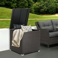 thumbnail image 3 of BLACK JAGUAR 72 Gallon Deck Box Outdoor Mix Brown Wicker Storage Box with Waterproof Zippered Liner and Safe Pneumatic Rod, 3 of 10