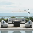 thumbnail image 6 of LayinSun Large Aluminum Patio Furniture Set with Fire Pit Table, 7 Pieces Modern Outdoor Conversation Set Sectional Metal Sofa Set with Olefin Cushion, 6 of 10