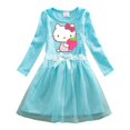 thumbnail image 2 of Ropa para niños de Hello Kitty, nuevo vestido de algodón de dibujos animados, falda de hilo de red con lazo a la moda de otoño para niñas, Falda plisada dulce para bebé, 2 of 5