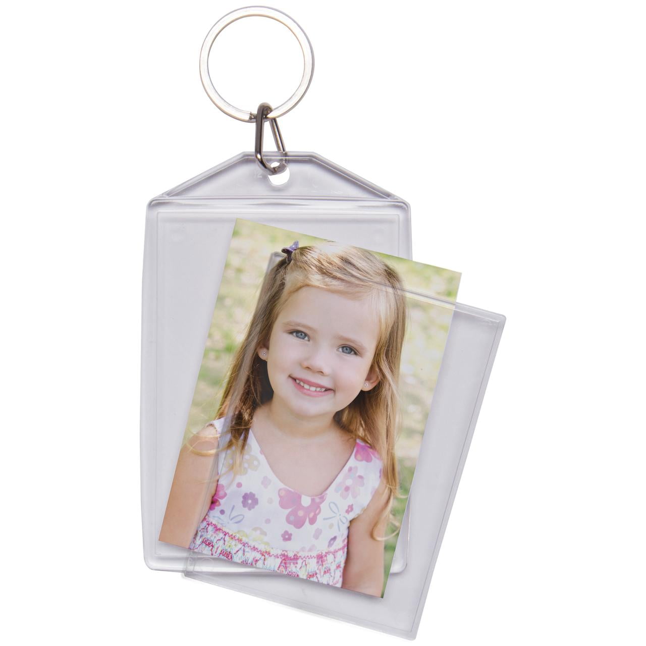 Snapins 2x2.875 Clear Acrylic Photo Snap Together Keychains - Pack of 25