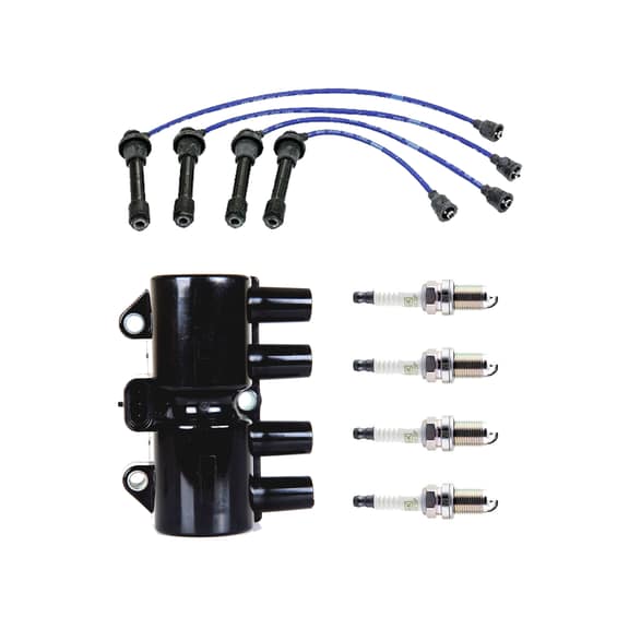 ISA Ignition Coil, 4 Spark Plugs and Wireset Compatible with 2004 Suzuki Forenza LX Sedan 4-Door 2.0L 1998cc L4 DOHC Replacement for UF503