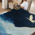 thumbnail image 2 of Creowell Warm Cozy Decorative Flannel Blanket Mountain Bird Moon 40*50in, 2 of 7