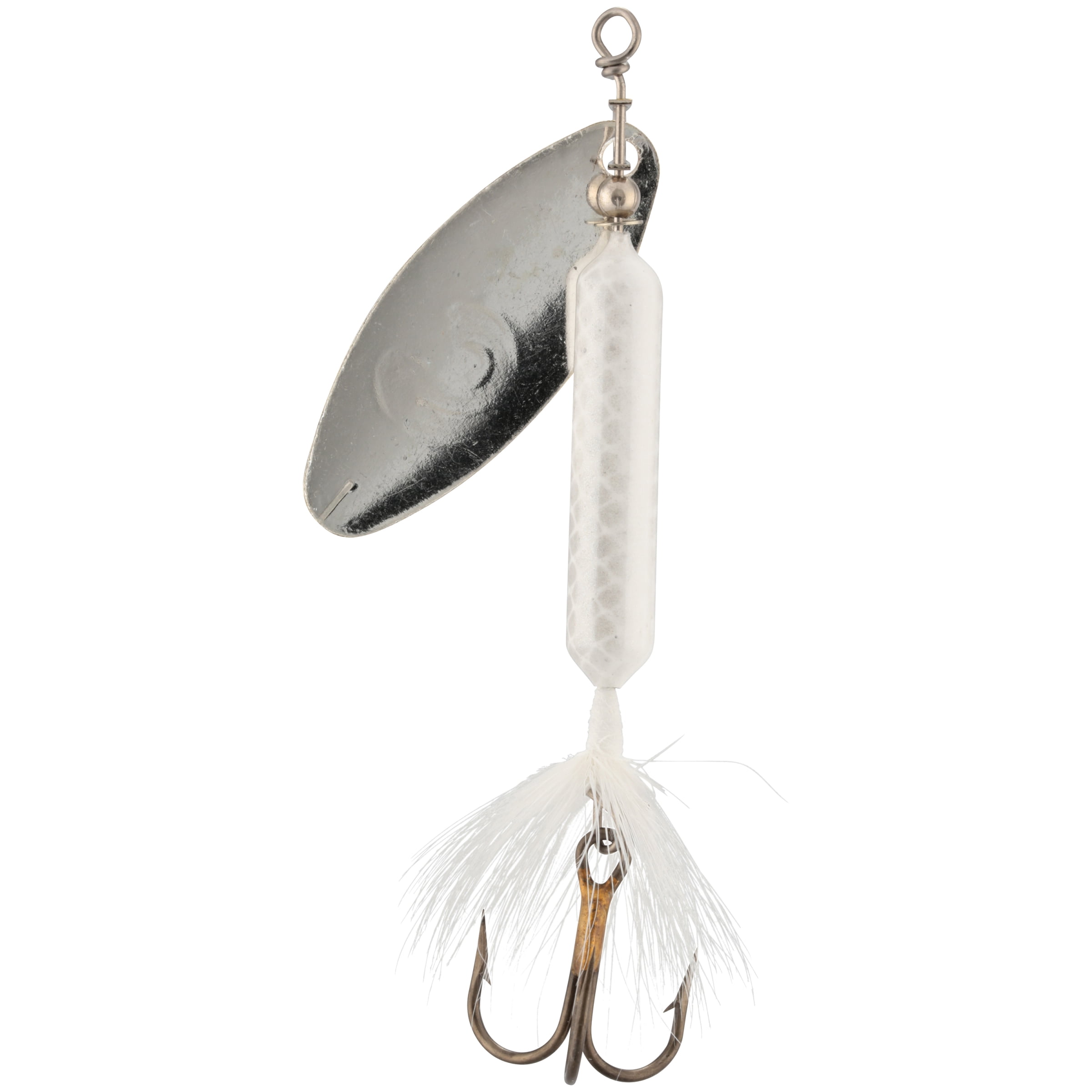 (2 pack) Worden's® Original White Rooster Tail®, Inline Spinnerbait Fishing Lure, 3/8 oz
