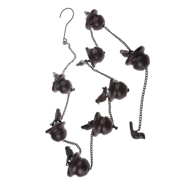 Cadena de lluvia Black-Bird de 2,4 metros, canalón de drenaje para jardín, parque, casa, bajante de techo, decoración con colgador.