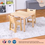 Avenlur Cordia Kids Table and Chair Set - Montessori-Inspired Kids Workbench - with Two Chairs, Two Collapsible Bucket Inserts, and Chalkboard - Baby Activity Table
