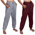 thumbnail image 1 of Styesk 2PC Sweatpants Women Plus Size Drawstring Athletic Joggers Thick Casual Solid Color Baggy Trousers Comfy High Waisted Hiking Pants with Pockets, 1 of 9