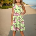 thumbnail image 5 of Nskgu Girls Summer Stretchy Dress A Line Twirly Skater Dresses Midi Cute Dress for Girls Sundress for Kids, 5 of 5