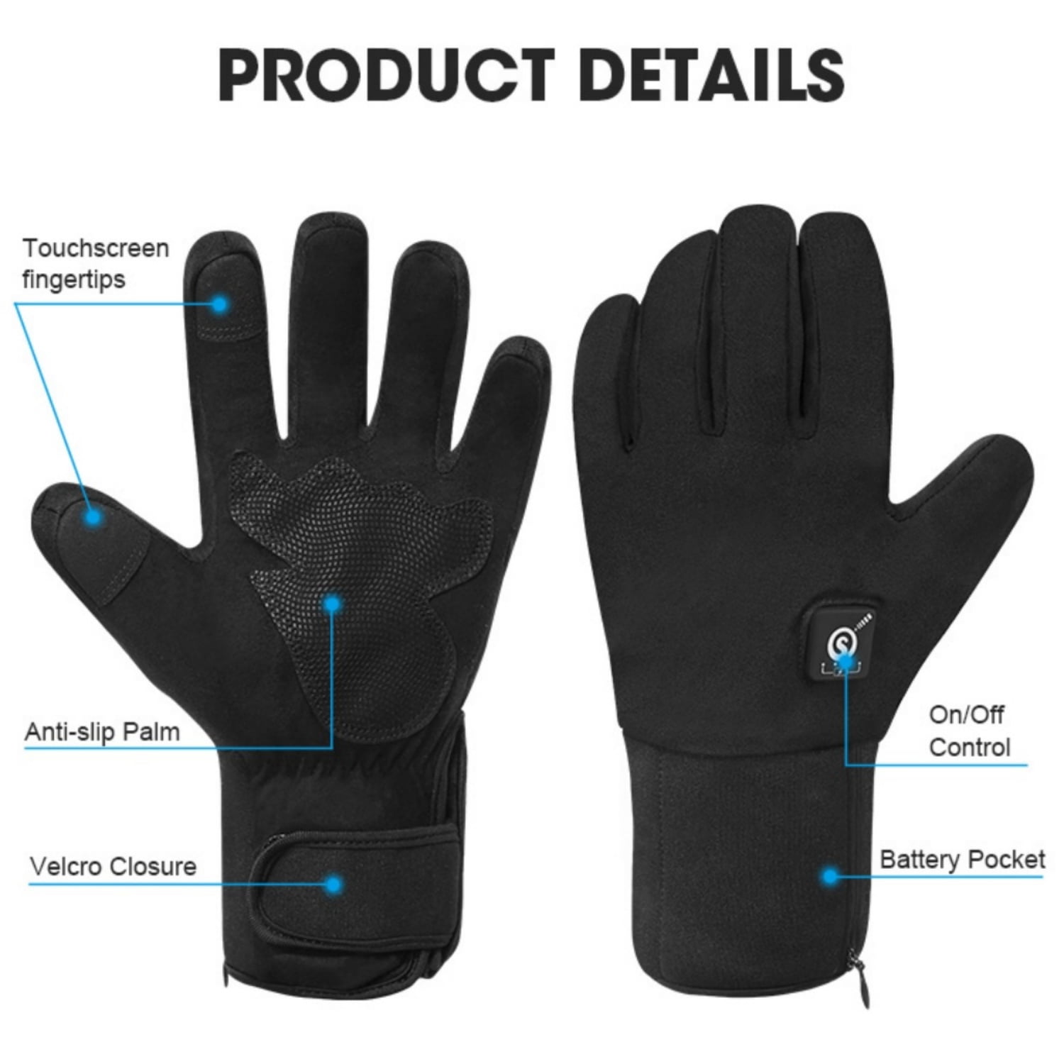 SNOW DEER Upgraded Heated Gloves Men Women,Ski Motorcycle Electric Battery Mittens Gloves