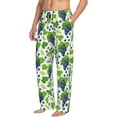 thumbnail image 3 of Mens Pajama Pants - Soft Sleep & Lounge Pants for Men, Grape blue Cuteness Casual PJ Bottoms Pants with Pockets, 3 of 5