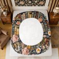 thumbnail image 4 of Manfei Floral Books Fitted Sheet Queen 3-Piece,Spring Garden Bedding,1 Fitted Sheet and 2 Pillowcases, 4 of 6