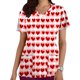 thumbnail image 1 of TaTaai Women's Valentine's Day V Neck Casual Top, Abstract Heart Print Short Sleeve Blouse with Pockets, Lightweight Holiday Gift Shirt for February Romance Gift, 1 of 5