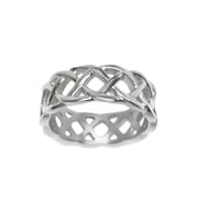 Mens Silver Braided Ring Stainless Steel Celtic Wedding Band (8)