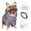thumbnail image 3 of Fotbe Starfish Navy Blue Stripe Sudadera con Estampado para Perros Pequeños – Suéter con Capucha para Mascotas, Tela Suave de Forro Polar con Bolsillo-Large, 3 of 7