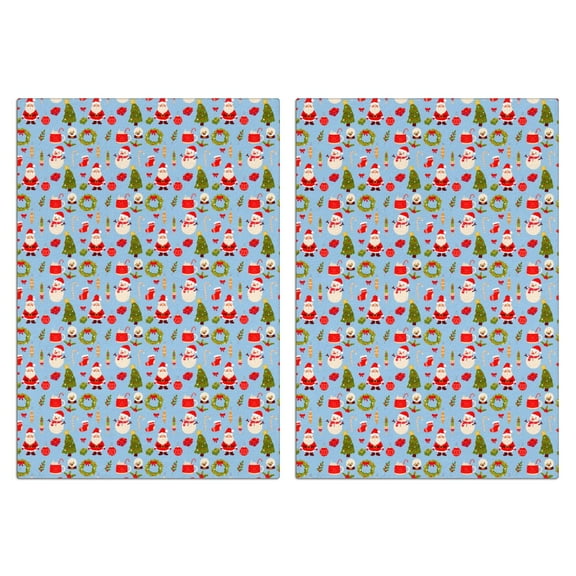 Christmas Kitchen Towels Set of 2-Tree & Plaid & Snowflakes Leaf Printed Tea Towels(18x26 inch)-Absorbent Cotton Home Decor for Christmas,Housewarming Gifts.