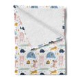 thumbnail image 2 of Crocodile Soft Flannel Fleece Throw Blanket, Composition of Funky Creatures with Streaks Drops and Animal, Cozy Plush for Indoor and Outdoor Use, 50" x 60", Blush and Multicolor, by Ambesonne, 2 of 5