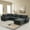 Black, variant on Harper & Bright Designs U-Shaped Sectional Sofa Set with Ottoman, Reversible Modular Chenille Couch with Cup Holders & USB Ports, 6 Seat Wide Seating Sofa with Hidden Storage Armrests, Black