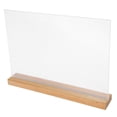 thumbnail image 1 of OULII Poster Sign Holder Table Menu Display Stand Transparent Wood for Office Use 1Pcs, 1 of 8