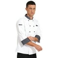thumbnail image 5 of YONGHS Chef Coat Long Sleeve Women Men Button Chef Uniform White XXL, 5 of 6