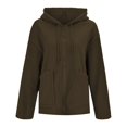 thumbnail image 4 of Gibobby Abrigo de Lana de Peluche para Mujer, Sudadera con Capucha para Mujer, cálida, de Forro Polar, Holgada, con Capucha, Prendas de Vestir(Verde,M), 4 of 5