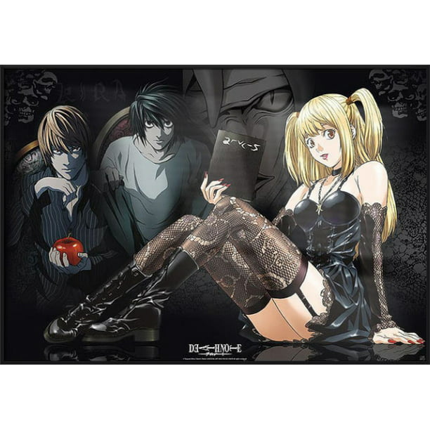 Death Note - Framed Manga / Anime TV Show Poster / Print (Misa, L & Light)  (Size: 39